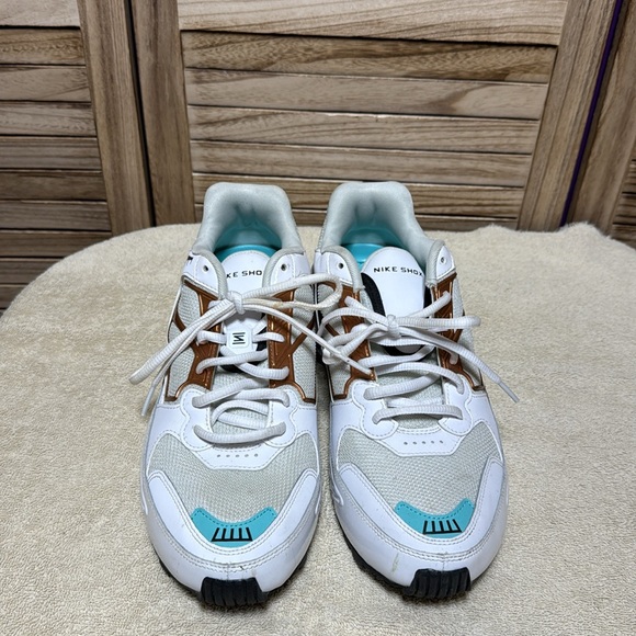 Nike Shox Enigma Women's Running Gym White Black Gold Used Like New Women’s 12 - Picture 3 of 14